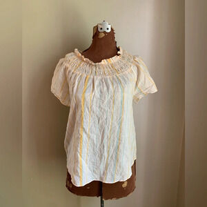 Madewell cotton top blouse shirt lightweight simple striped medium